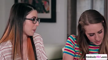 Serena blair and cadence lux both ended up renting 1 house they eventually get along and even make out and have sex scissoring on the sofa