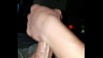 Huge dick covered in oil gets rubbed to perfection