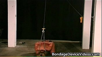 Foxy blonde babe gets bound and spanked