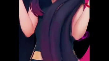 Mona striking a playful pose in her astrologer's outfit under neon lights the hydro visionary is casting her charm #genshinimpact #mona #genshin #hoyoverse #anime #shorts #fyp