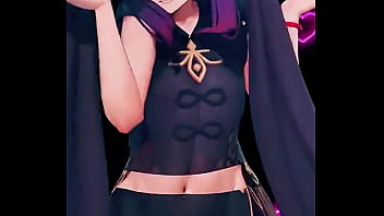 Mona striking a playful pose in her astrologer's outfit under neon lights the hydro visionary is casting her charm #genshinimpact #mona #genshin #hoyoverse #anime #shorts #fyp