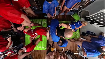 Behind the scenes football gangbang