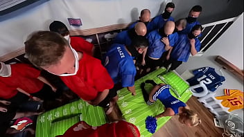 Behind the scenes football gangbang