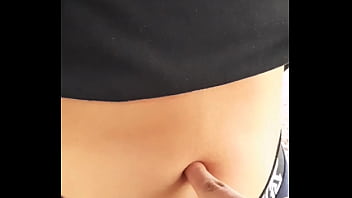 I stop to admire her navel