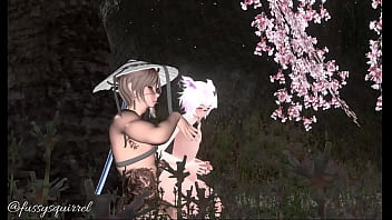 Under blossom three making out with a beautiful man