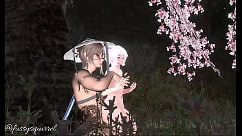 Under blossom three making out with a beautiful man