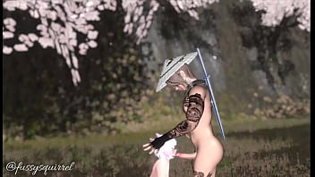 Under blossom three making out with a beautiful man