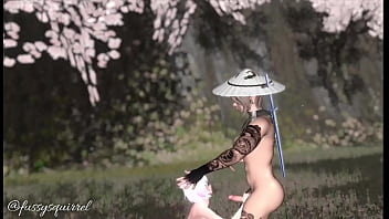 Under blossom three making out with a beautiful man