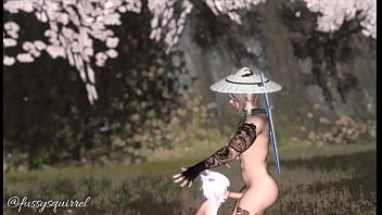 Under blossom three making out with a beautiful man