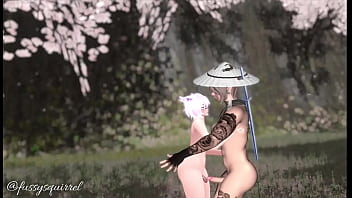 Under blossom three making out with a beautiful man