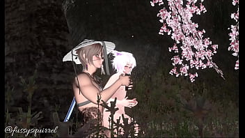 Under blossom three making out with a beautiful man