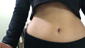 Oval Shaped Navel Close Up And Looking Inside Her Navel thumbnail