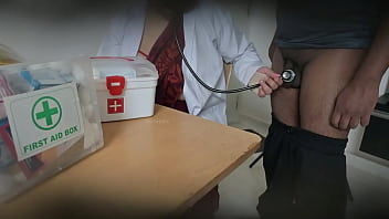 Lady doctor having fun with patient
