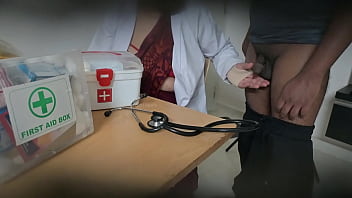 Lady doctor having fun with patient