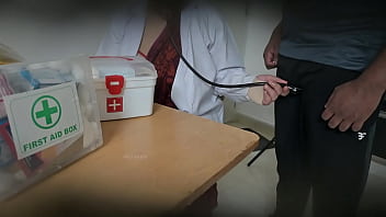 Lady doctor having fun with patient