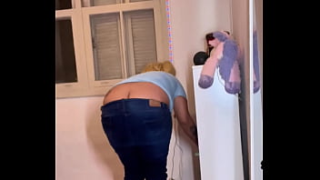 Chubby girl desperate farting and messy toilet pov