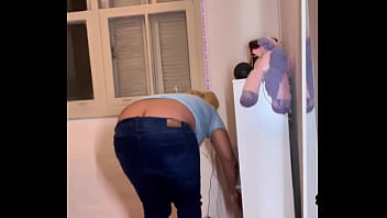 Chubby girl desperate farting and messy toilet pov