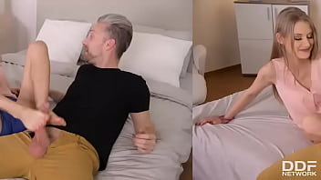 Horny for frisky footplay