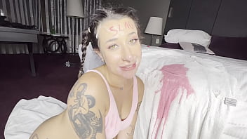 Pink puke squirting & facial