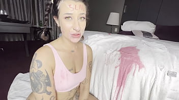 Pink puke squirting & facial