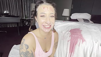 Pink puke squirting & facial