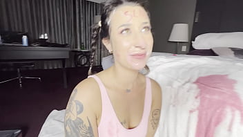 Pink puke squirting & facial