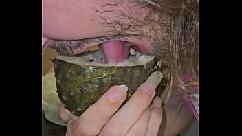 Bedengus chupando graviola fruta oral