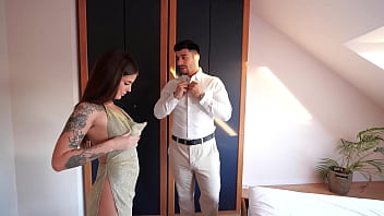 Double creampie threesome fuck for big natural boobs hot girl