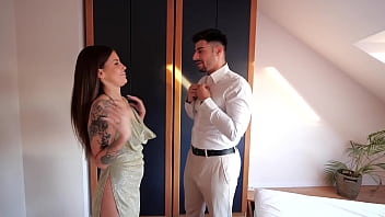 Double creampie threesome fuck for big natural boobs hot girl