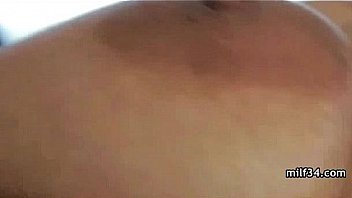 Horny big tit milf gives a hot blowjob