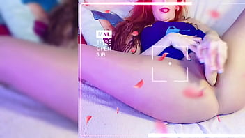 Dildo penetration through tan pantyhose and squirt