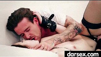 Gorgous babe in stockings tasiting a dick 25