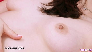 Charming rich brunette model naked close up