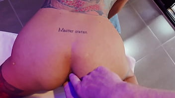 Huge facial for skinny slut