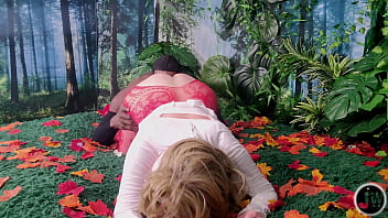Naughty nurse in lingerie gets nailed by bbc in jungle