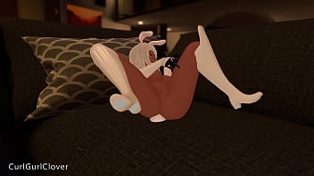 Bunny girl masturbates in vr vrchat porn