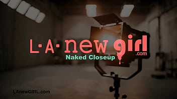 Stunning brunette model naked close up