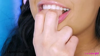 Stunning brunette model naked close up