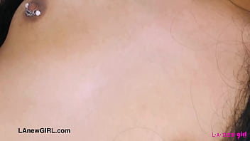 Stunning brunette model naked close up