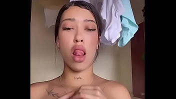 Humiliating piss drinking and play with skinny latina teen
