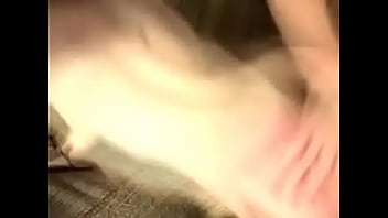 Hot brunette babe gets bent over knees