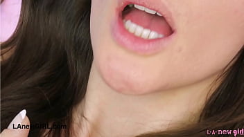 Alluring brunette model naked close up