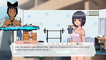 Delivery hot delivering packages and meeting sakura who likes to work out and protein like cum