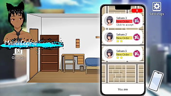 Delivery hot delivering packages and meeting sakura who likes to work out and protein like cum