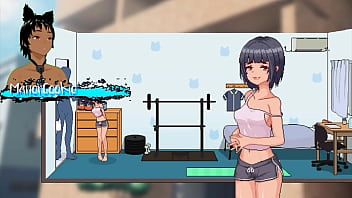 Delivery hot delivering packages and meeting sakura who likes to work out and protein like cum