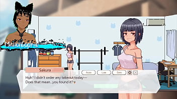 Delivery hot delivering packages and meeting sakura who likes to work out and protein like cum