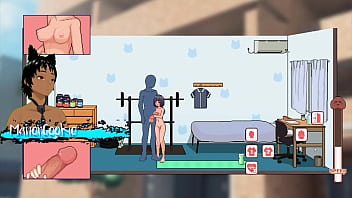 Delivery hot delivering packages and meeting sakura who likes to work out and protein like cum