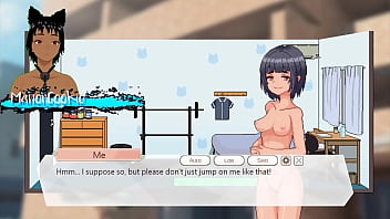 Delivery hot delivering packages and meeting sakura who likes to work out and protein like cum