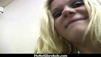 Gloryhole cock licking and sucking interracial 14