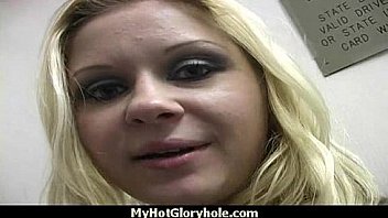 Gloryhole cock licking and sucking interracial 14